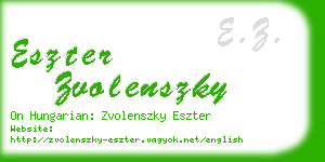 eszter zvolenszky business card